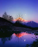 View of Mount Damavand in the moon light